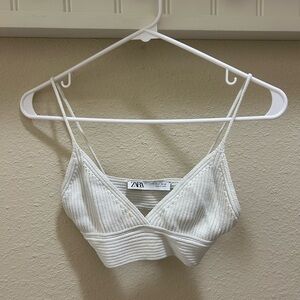 Zara White Knit Bralette